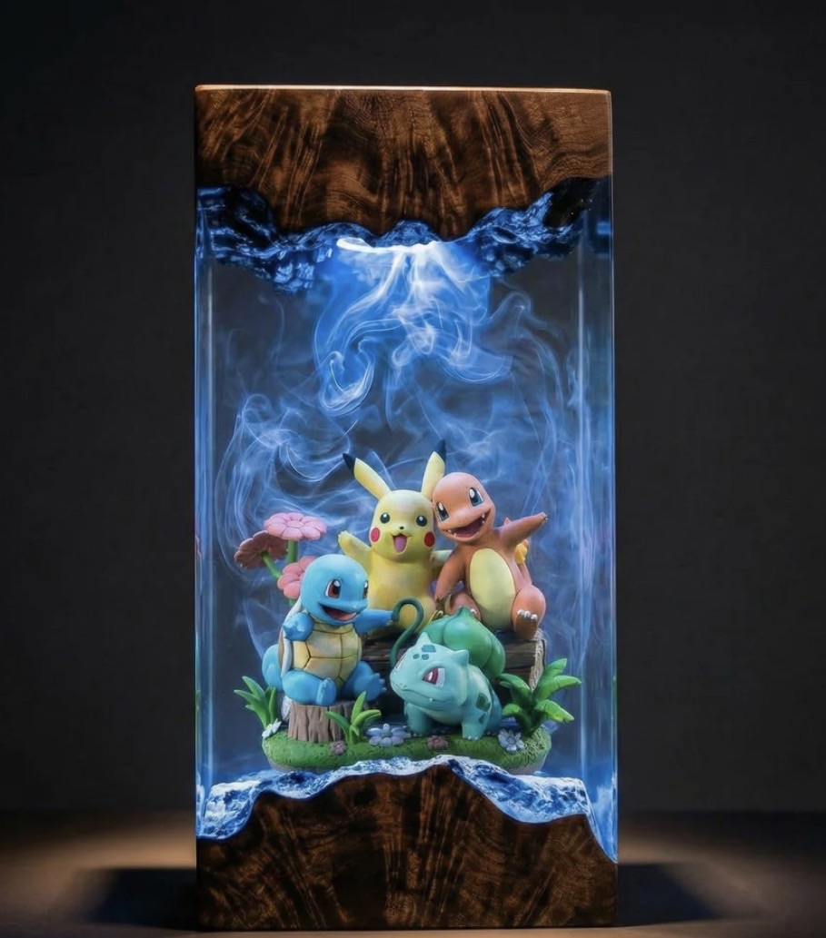 Pikachu, Glumanda, Schiggy, Bisasam